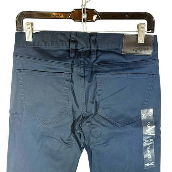 RUDE Hot Topic NWT Men's 28 Dark Navy Blue Skinny Chino Pants Light Stretch - Picture 9 of 11